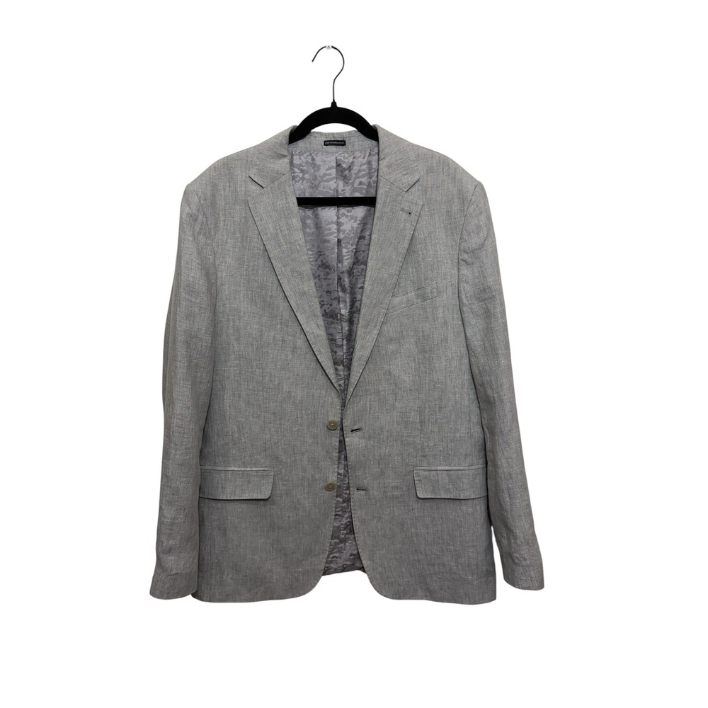 Joseph Abboud Gray Slim Fit Linen Blazer 44 Long Suit Jacket Summer